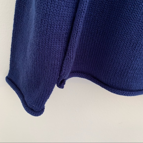 Marled sweater deep royal blue red USA knit design - Picture 6 of 9